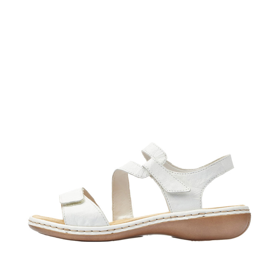 Rieker 659C7-80 White Leather Sandals