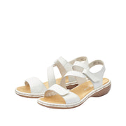 Rieker 659C7-80 White Leather Sandals