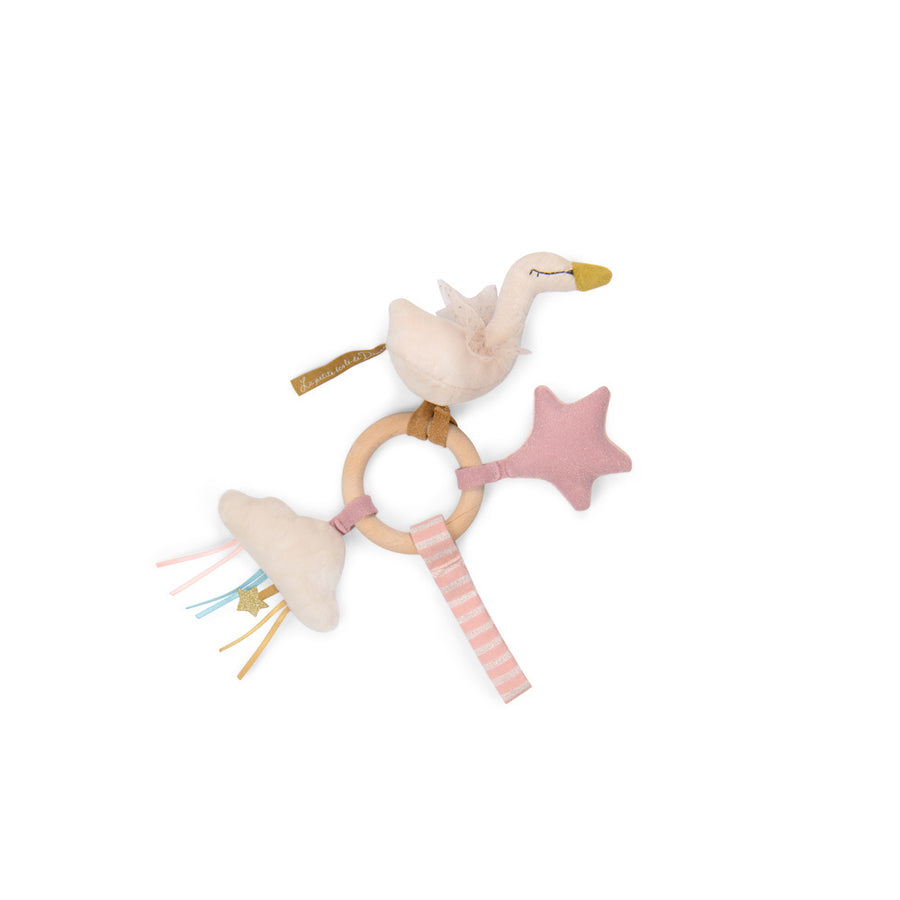 Moulin Roty Swan Wooden Ring Rattle La Petite Ecole De Danse 667008