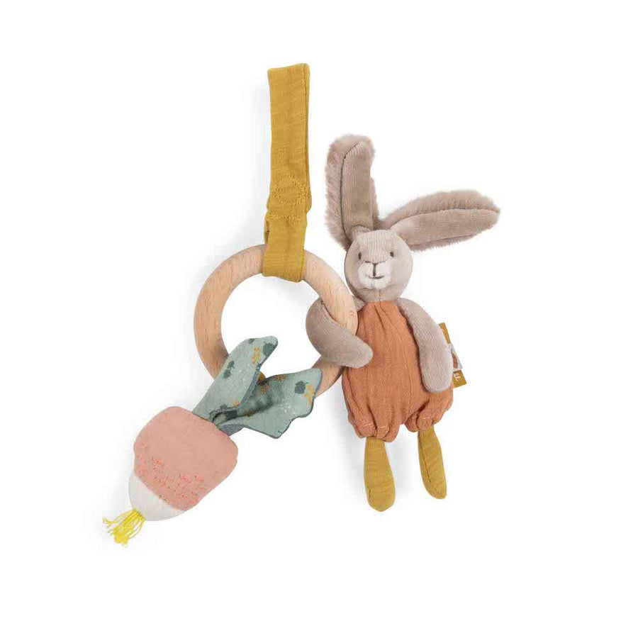 Moulin Roty Wooden Rabbit Ring Rattle Trois Petits Lapins 678009