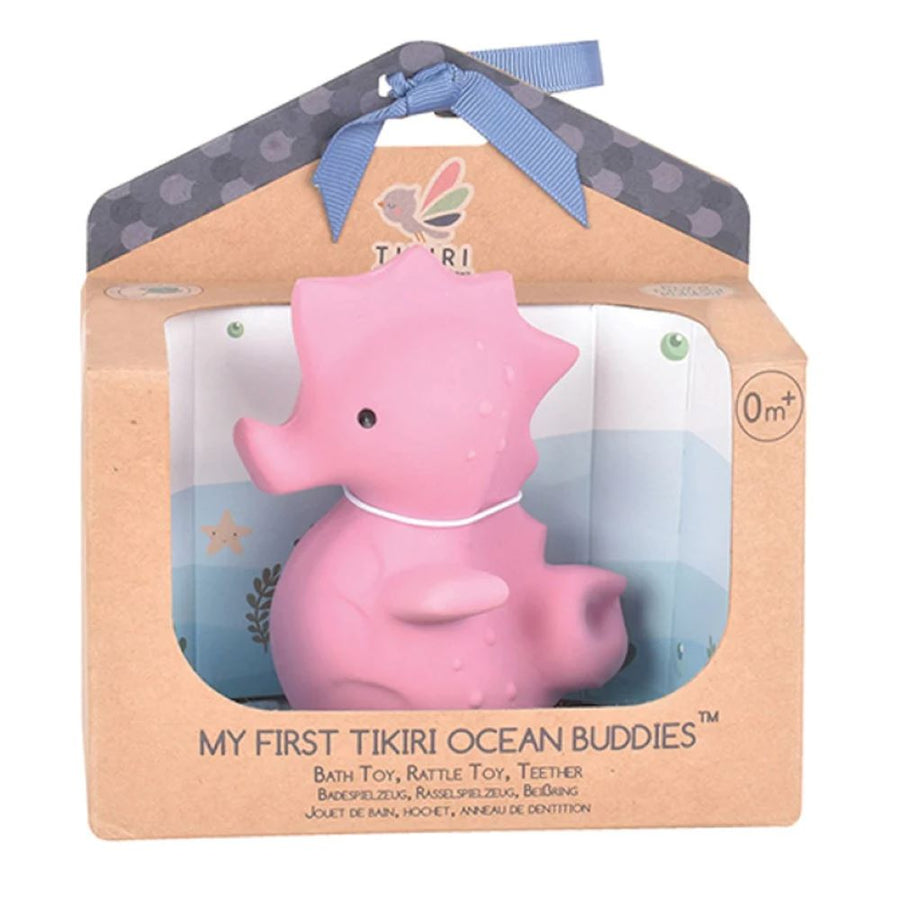 Tikiri Gift Boxed Sea Horse  - Natural Rubber Rattle & Bath Toy 97509