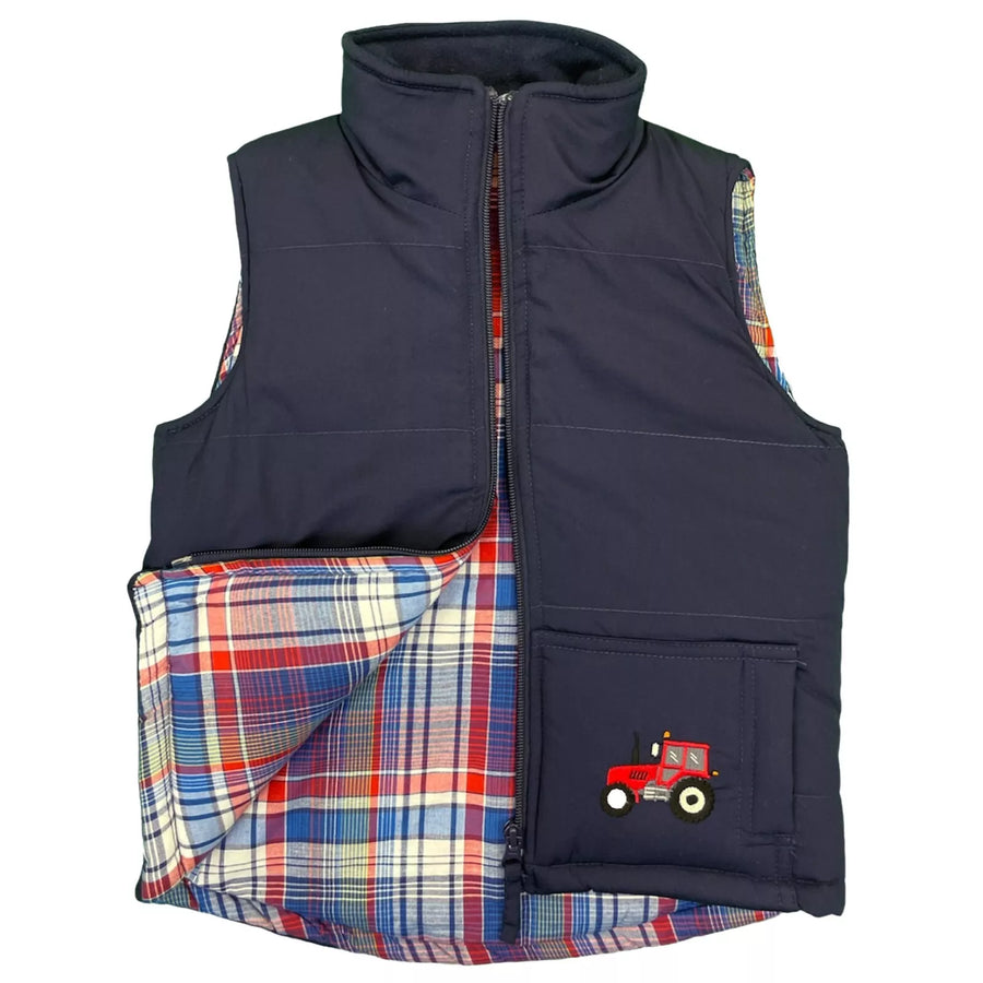 Country Life Kids Tractor Navy Gilet