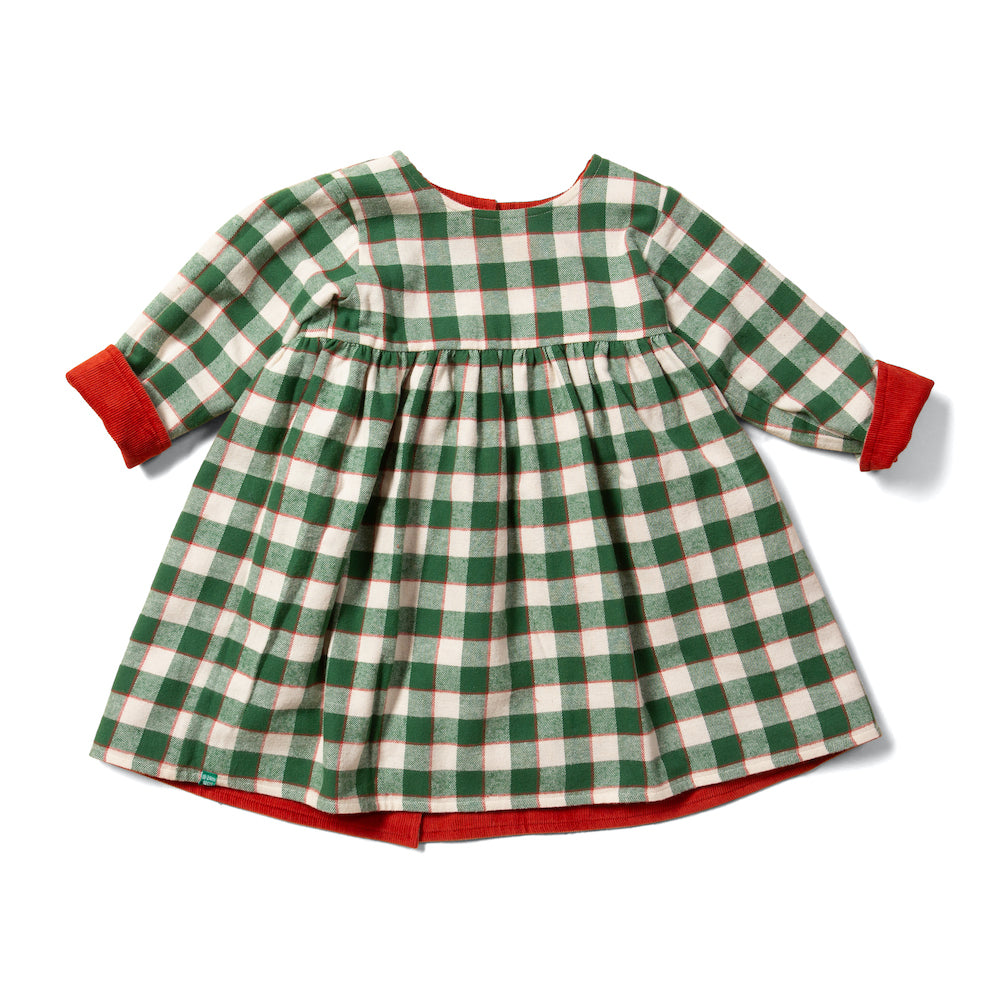 Little Green Radicals Hazelnut Day After Day Reversible Corduroy Pocket Dress