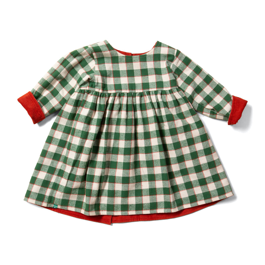 Little Green Radicals Hazelnut Day After Day Reversible Corduroy Pocket Dress