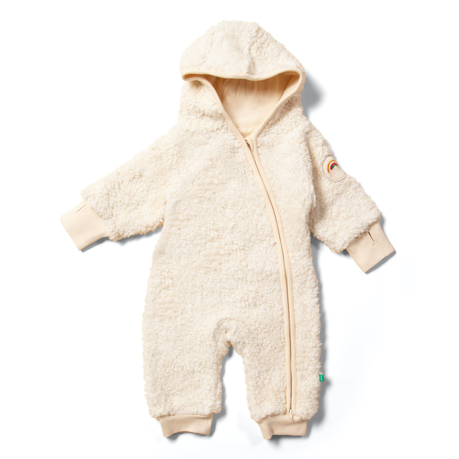 Little Green Radicals Cosy Organic Sherpa Fleece Hooded Snug As A Bug Suit