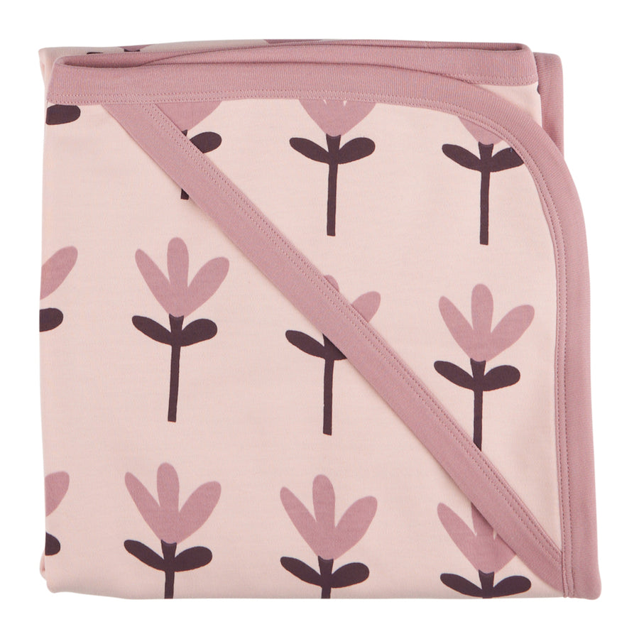 Pigeon Organics Hooded Blanket (AOP), Tulip - Pink