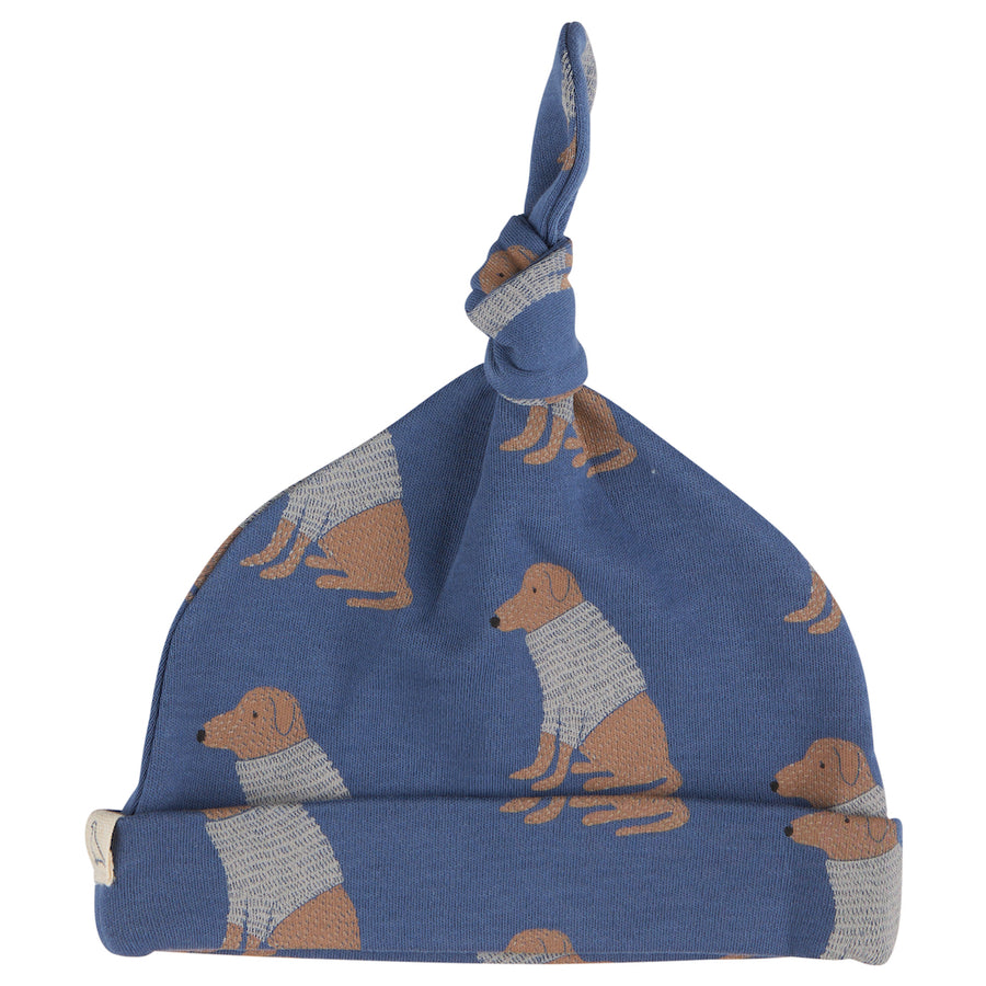 Pigeon Organics Knotted Hat (AOP), Labrador - Night Blue KNOHALBN