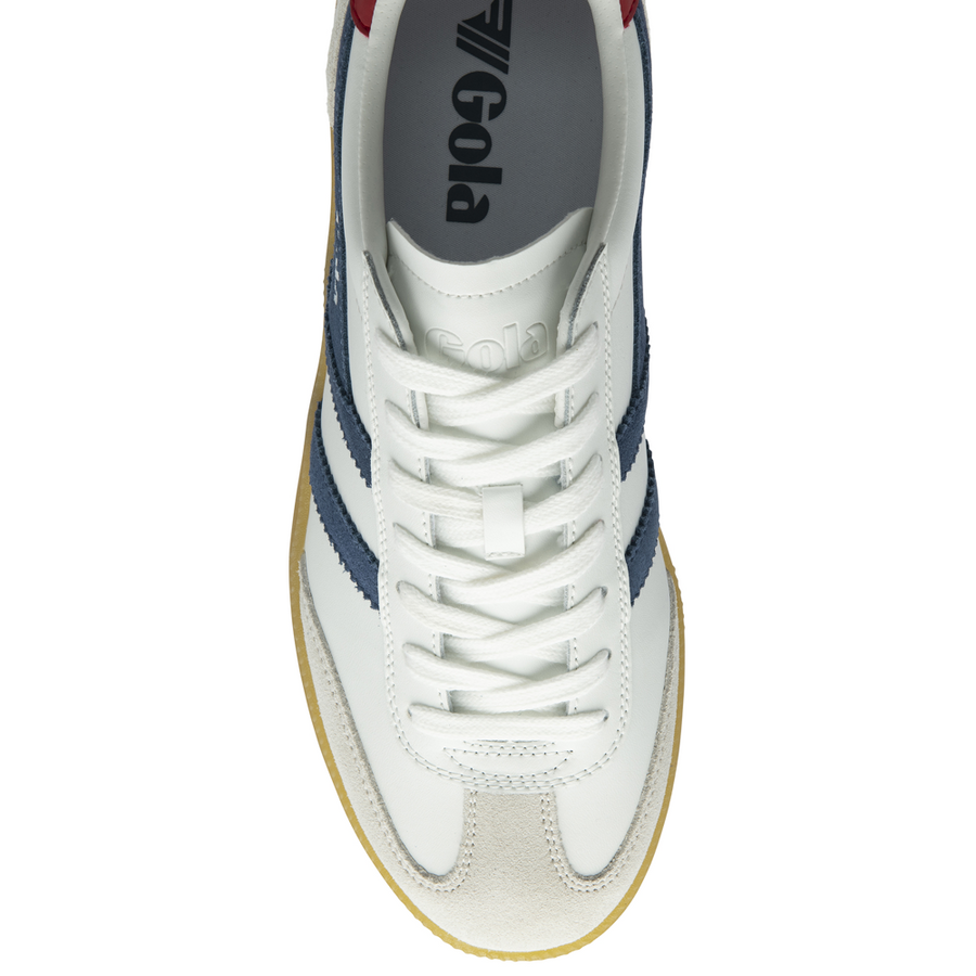 Gola Viper Leather White/Moonlight/Deep Red/Gum Mens Trainers