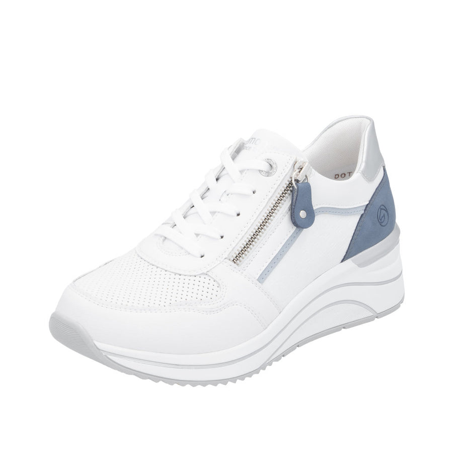 Remonte D0T10-81 White Combination Leather Casual Shoes