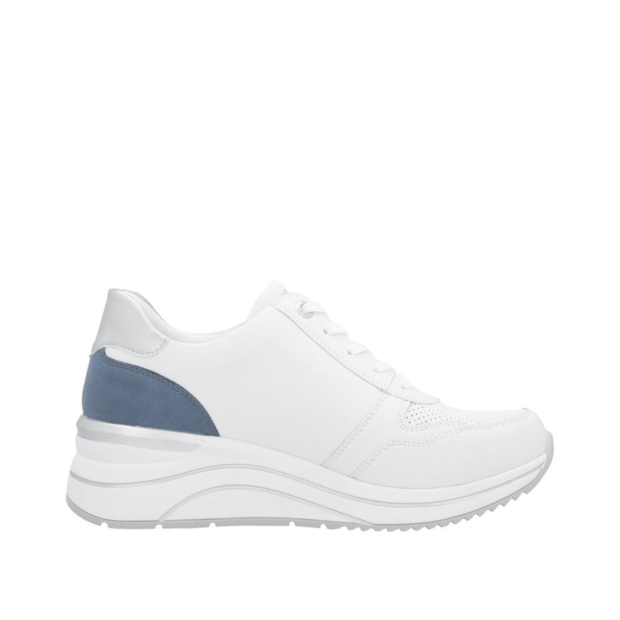 Remonte D0T10-81 White Combination Leather Casual Shoes