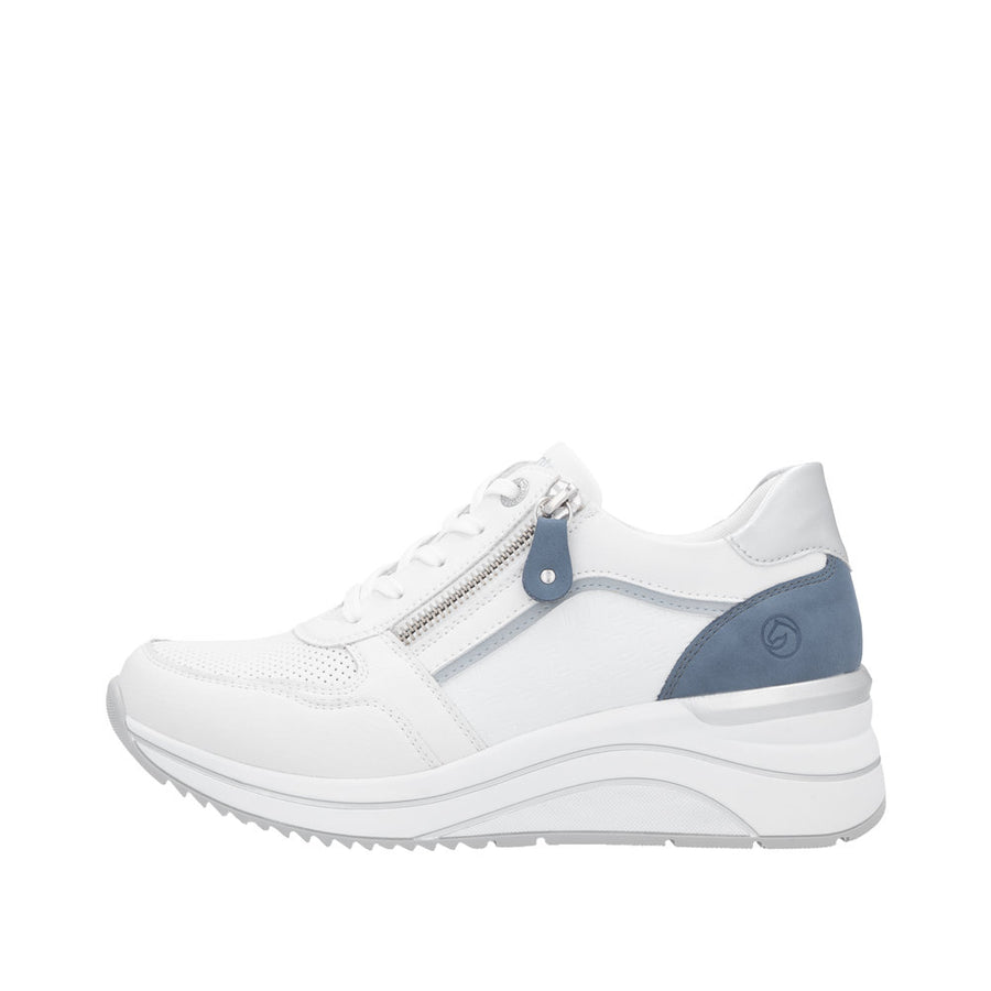 Remonte D0T10-81 White Combination Leather Casual Shoes