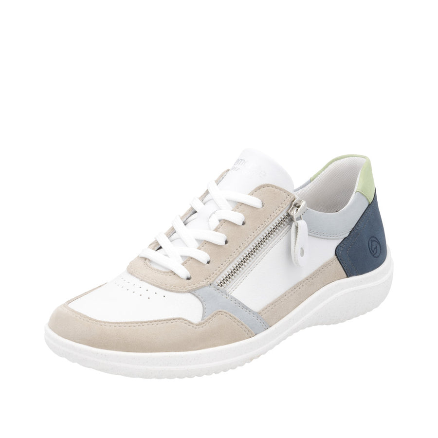 Remonte D1E06-81 White Combination Leather Casual Shoes