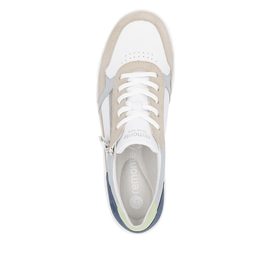 Remonte D1E06-81 White Combination Leather Casual Shoes