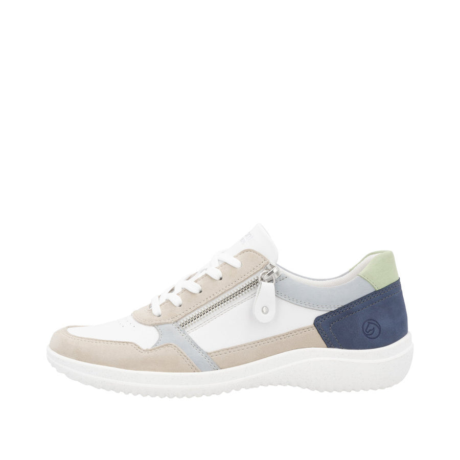 Remonte D1E06-81 White Combination Leather Casual Shoes