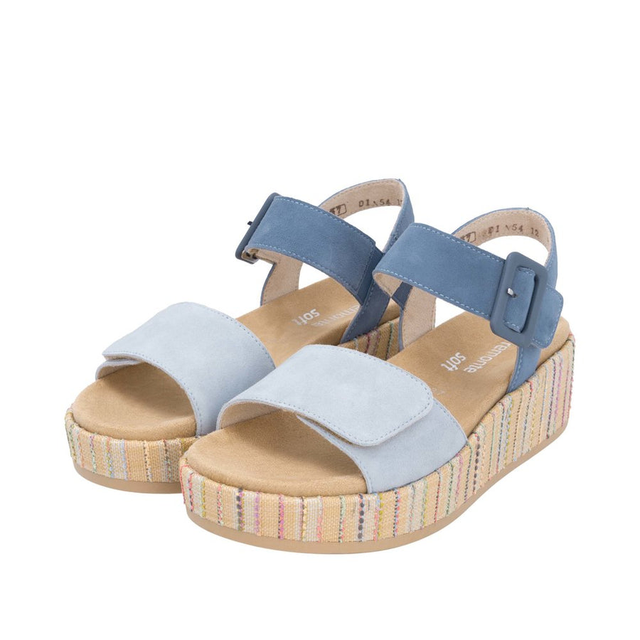 Remonte D1N54-12 Blue Suede Leather Sandals