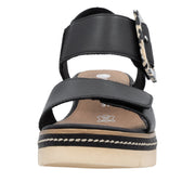 Remonte D2L53-00 Black Leather Sandals