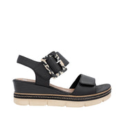 Remonte D2L53-00 Black Leather Sandals