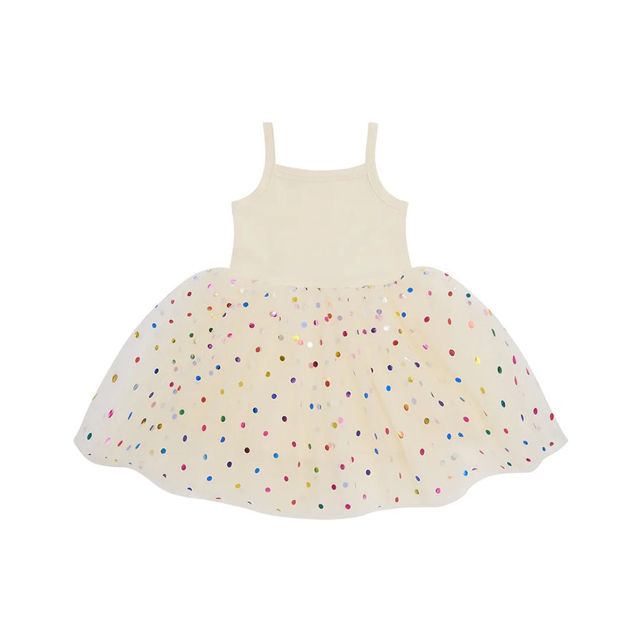 Bob and Blossom Spot Dress D30 Vanilla