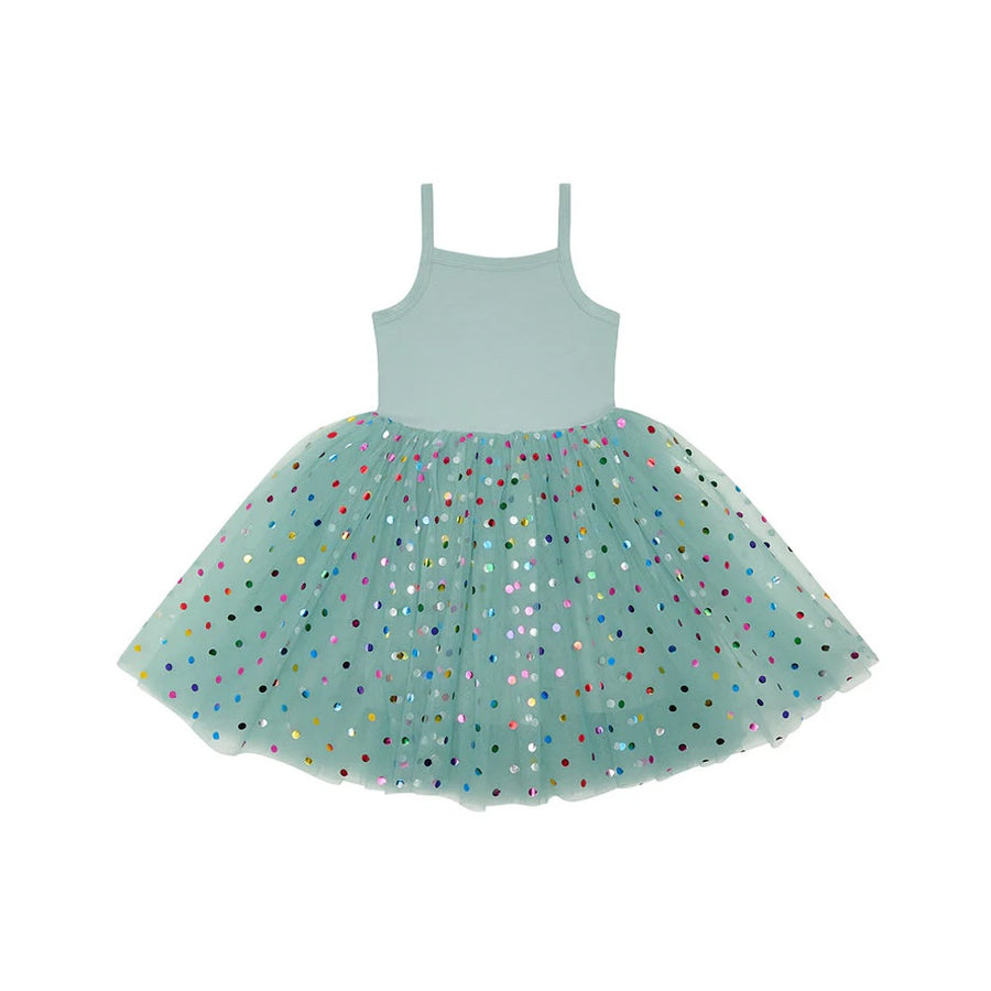 Bob and Blossom Spot Dress D34 Turquoise