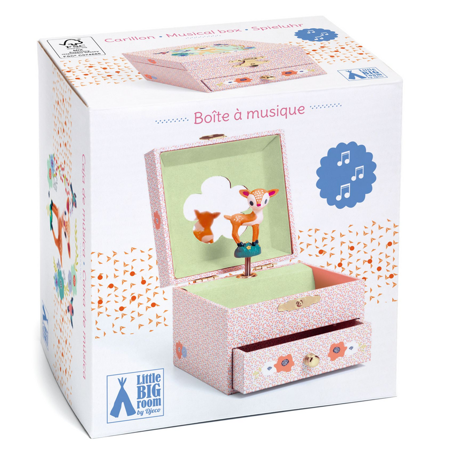 Djeco Little Big Room - Musical Boxes - Wood Fawn DJ06086