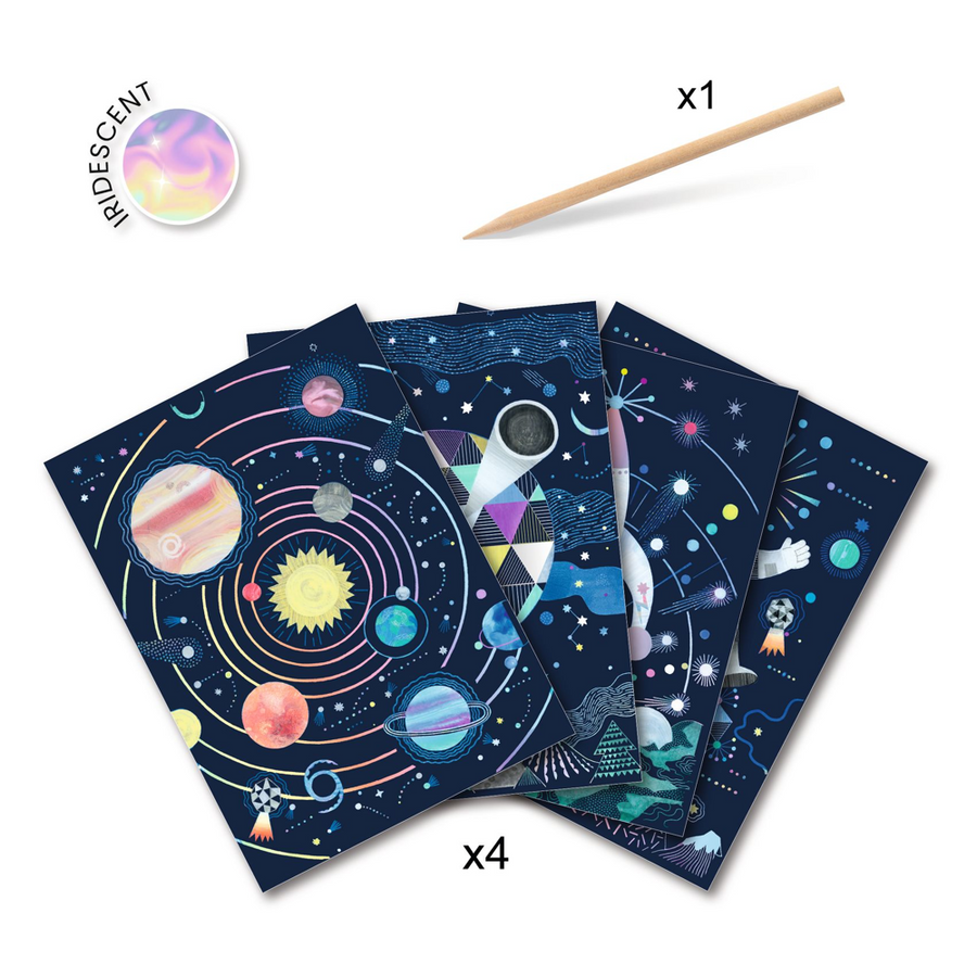 Djeco Small Gifts For Older Ones - Scratch Cards - Cosmic Mission DJ09727