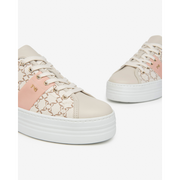 NeroGiardini E409956D Cream Peach Print Chunky Sneaker