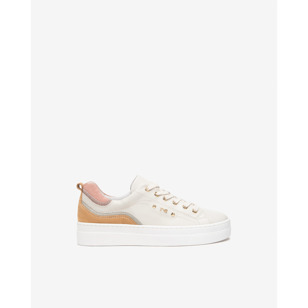 NeroGiardini E513012D Cream and Gold Chunky Sneaker