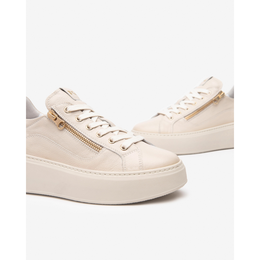 NeroGiardini E513081D Cream and Orange Glitter Chunky Sneakers