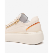 NeroGiardini E513081D Cream and Orange Glitter Chunky Sneakers