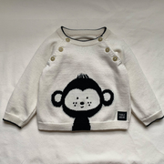 Fable & Bear Natural White Jumper H23-06 Go Bananas Monkey