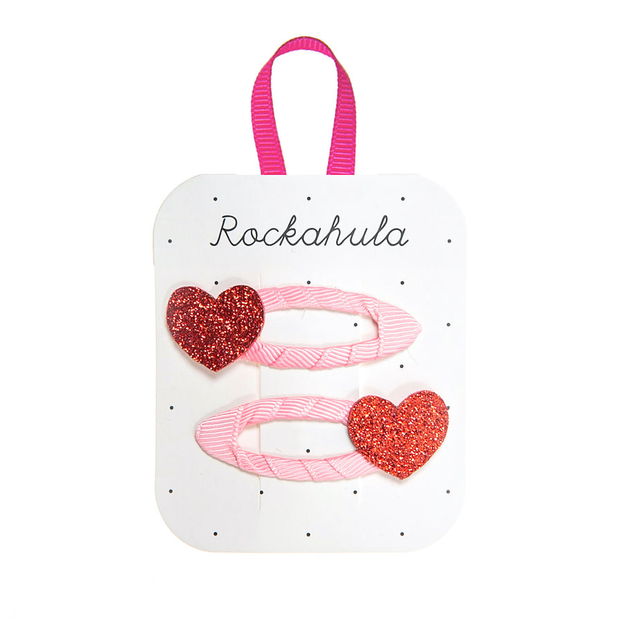 Rockahula Love Heart Glitter Clips H1990R