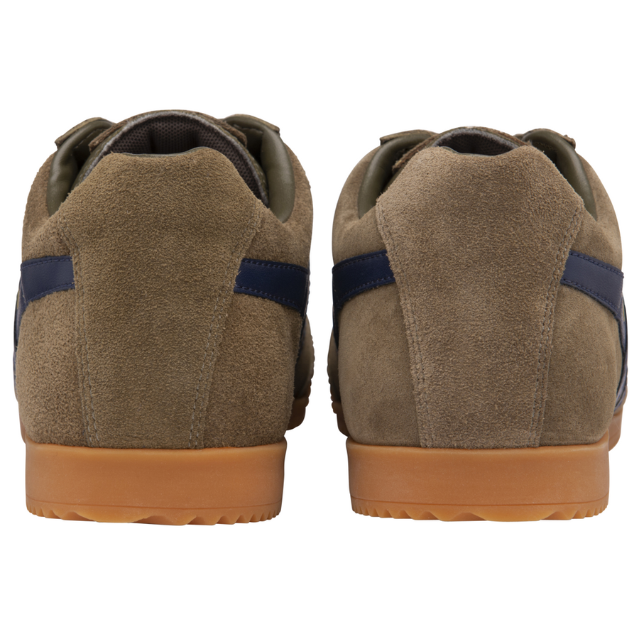 Gola Harrier Khaki/Navy Suede Mens Trainers