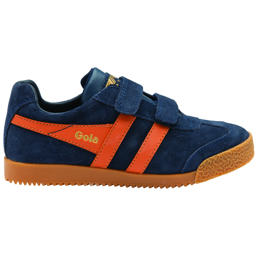 Gola Harrier Strap Navy/Moody Orange Kids Trainers