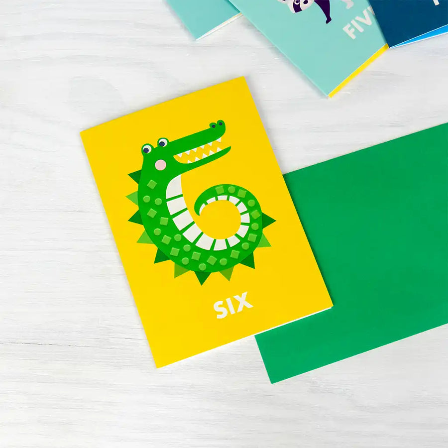 Rex London Birthday Card - Crocodile 'six' 30165