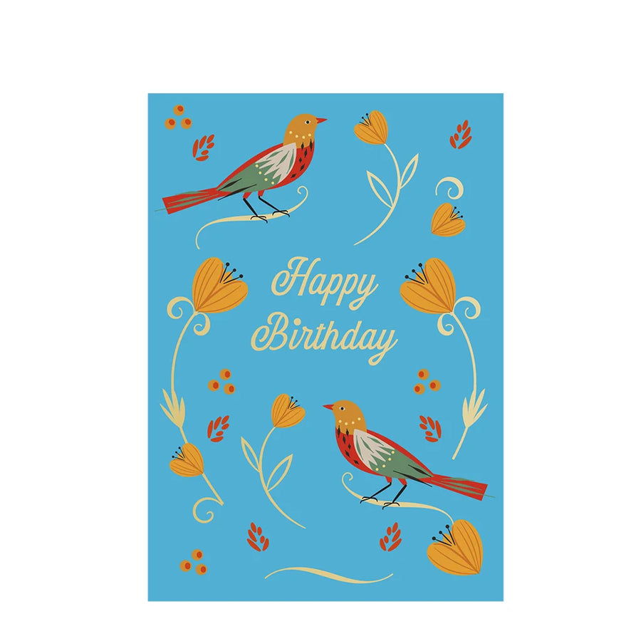 Rex London Birthday Card - Flower Birds 30157