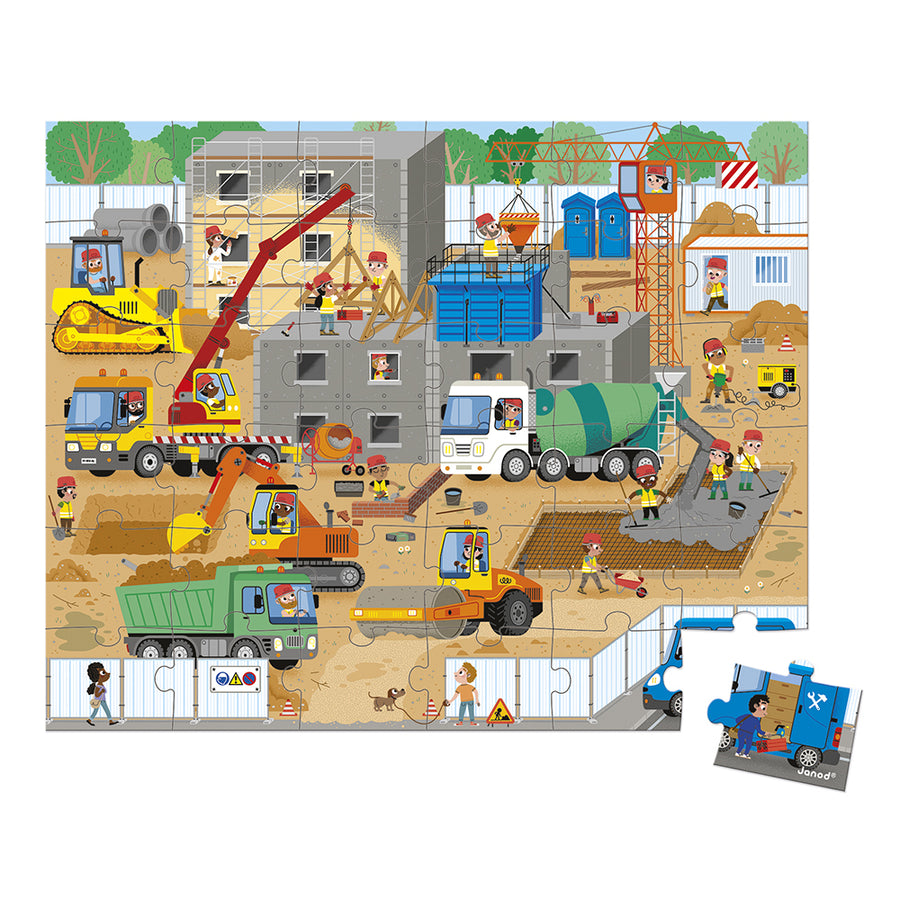 Janod Puzzle  Construction Site - 36 Pcs J02604