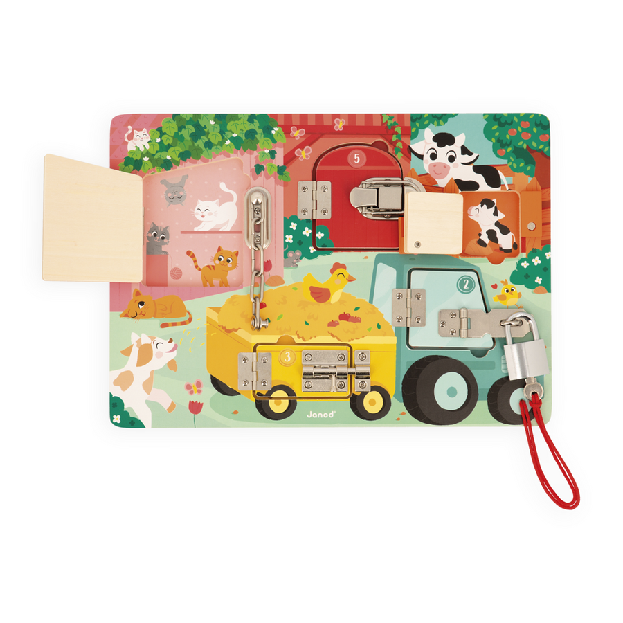 Janod Padlocks Board - The Farm J07119