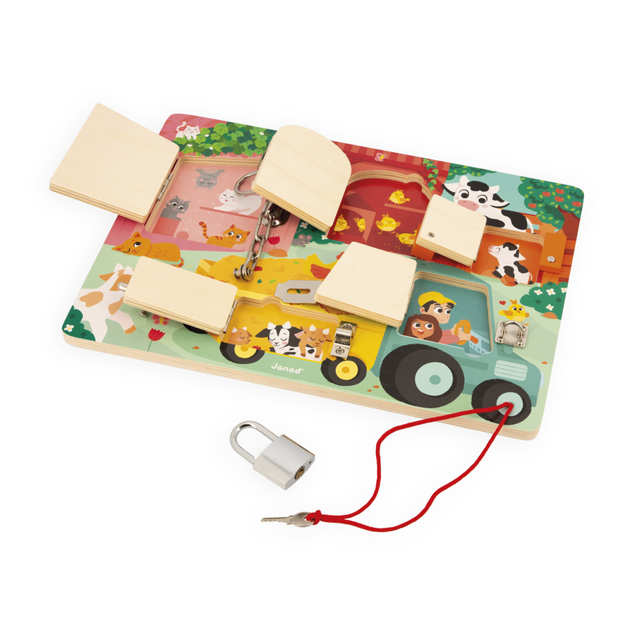 Janod Padlocks Board - The Farm J07119