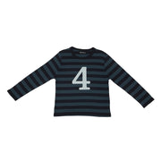 Bob and Blossom Breton Striped Number T-Shirt KT141 Vintage Blue and Navy