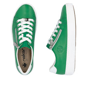 Rieker L59L1-52 Green Leather Casual Shoes