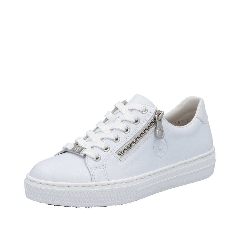 Rieker L59L1-83 White Leather Casual Shoes