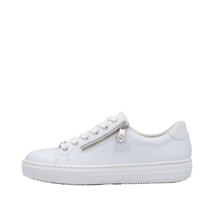 Rieker L59L1-83 White Leather Casual Shoes