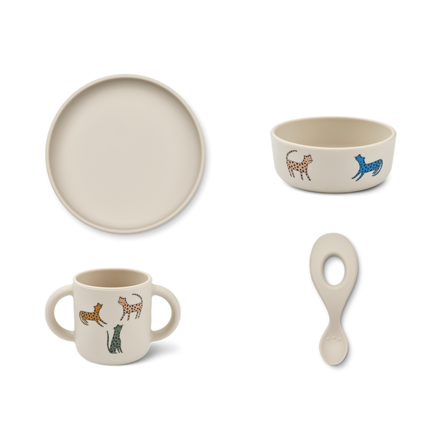 Liewood Vivi Printed Tableware Set - Leopard Multi Mix