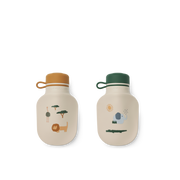 Liewood Lizzie Smoothie Bottle 2-Pack - Safari Sandy Mix