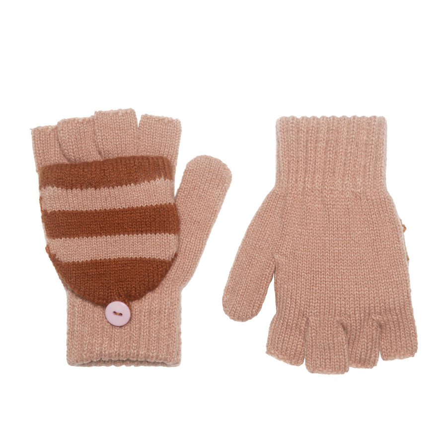 Rockahula Cosy Striped Knitted Gloves Pink 3-6 Years M2222P-1