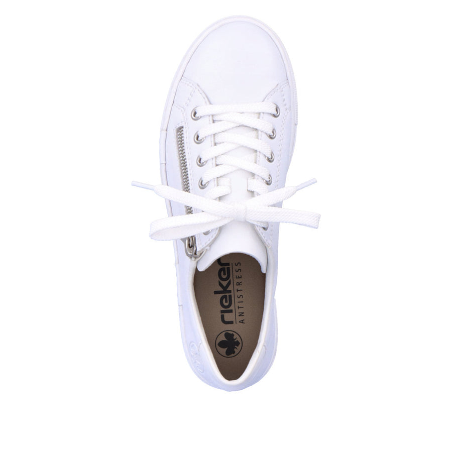 Rieker N4921-81 White Leather Casual Shoes