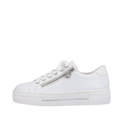 Rieker N4921-81 White Leather Casual Shoes