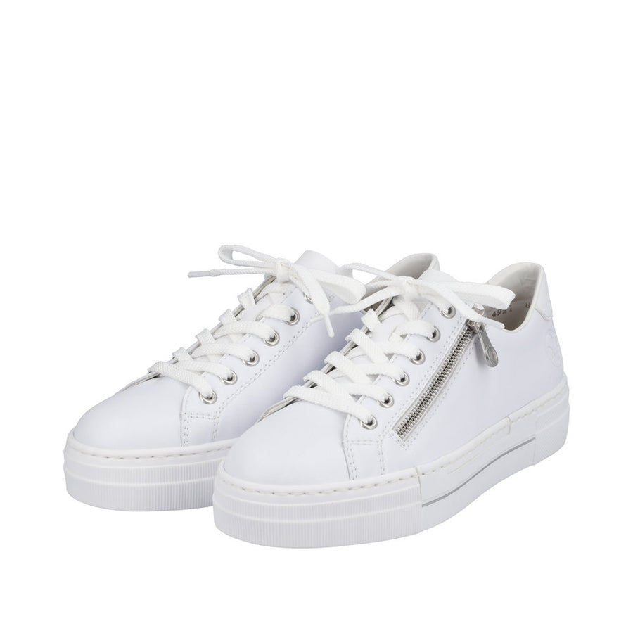 Rieker N4921-81 White Leather Casual Shoes