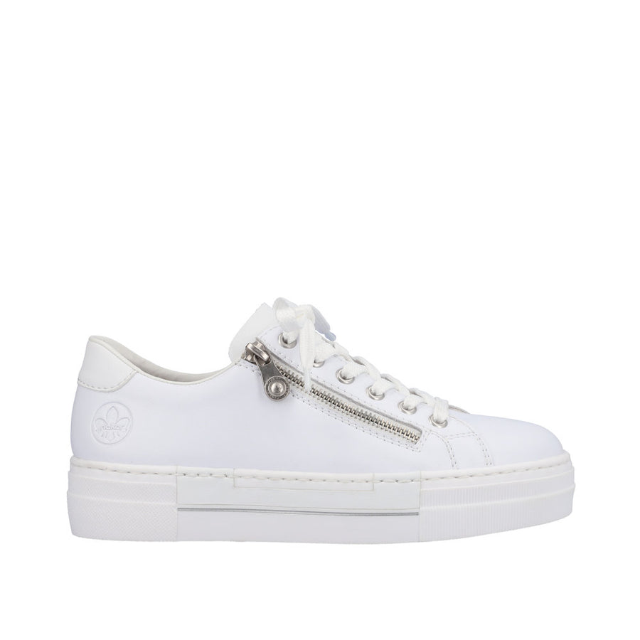 Rieker N4921-81 White Leather Casual Shoes