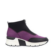 Rieker N6352-30 Purple Black Ankle Boots